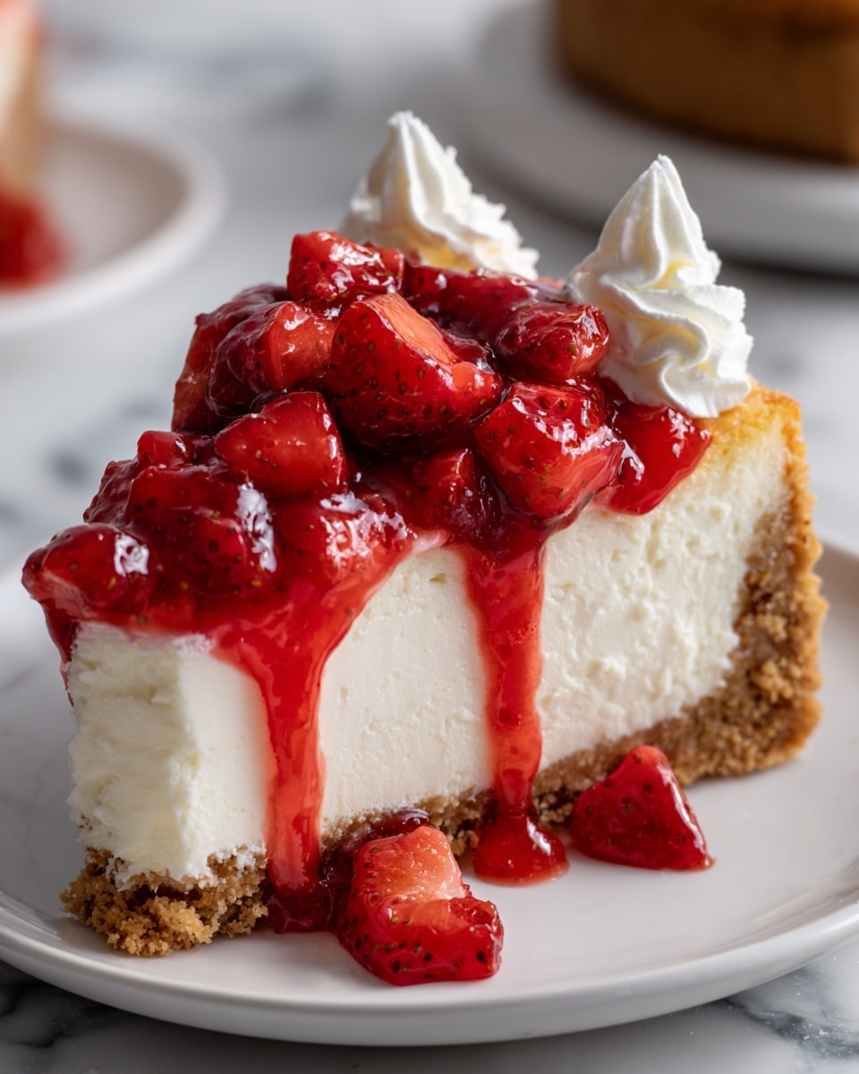 Strawberry Topped Cheesecake Dessert Recipe - Recipe Image