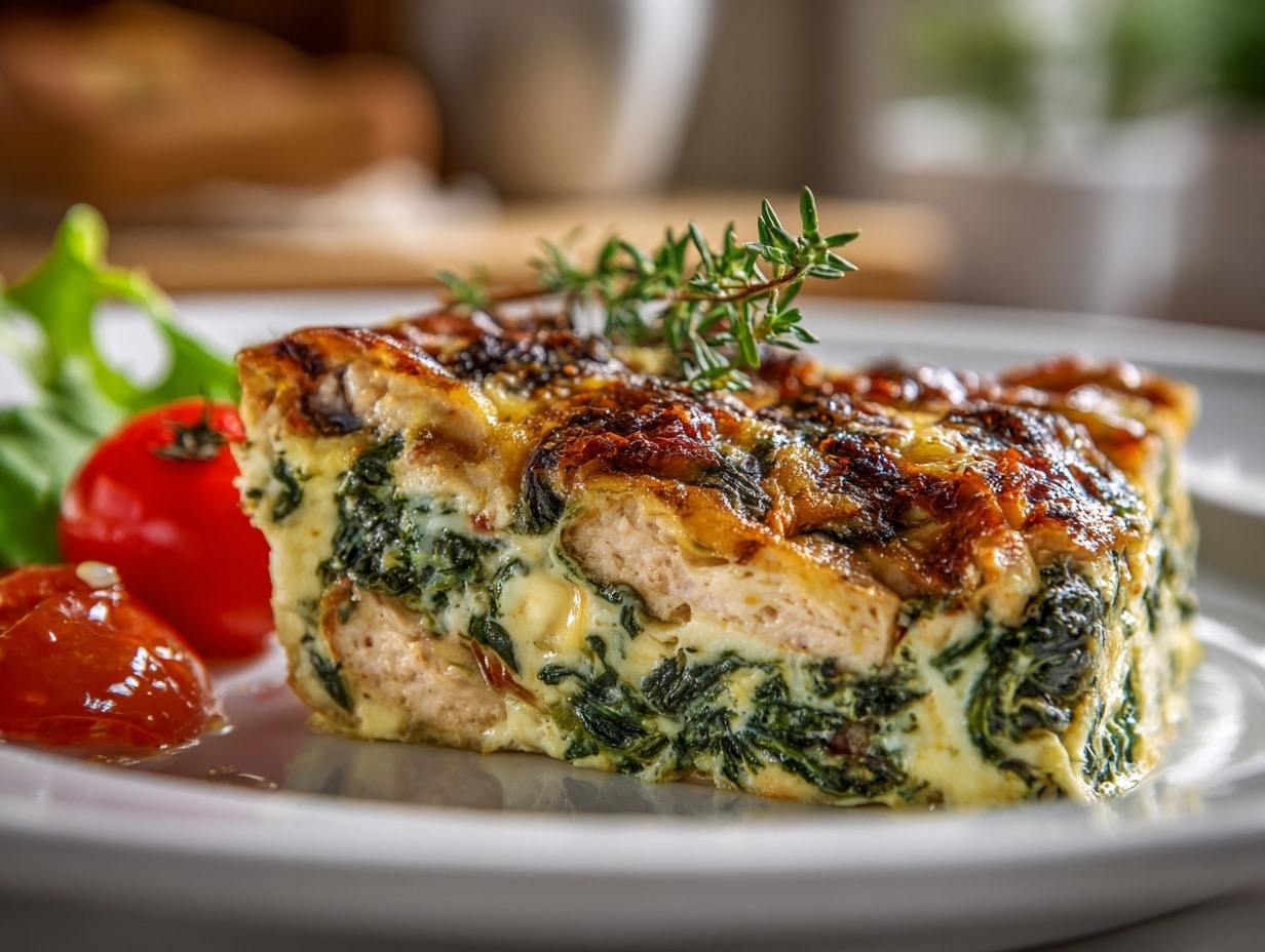 Creamy Chicken and Spinach Casserole Recipe - Recipe Image