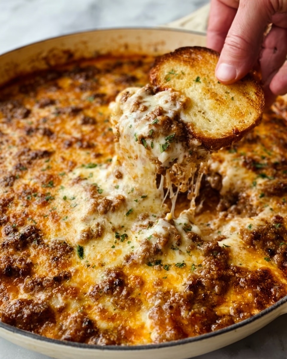 Cheesy Ground Beef Dip Recipe - Recipe Image