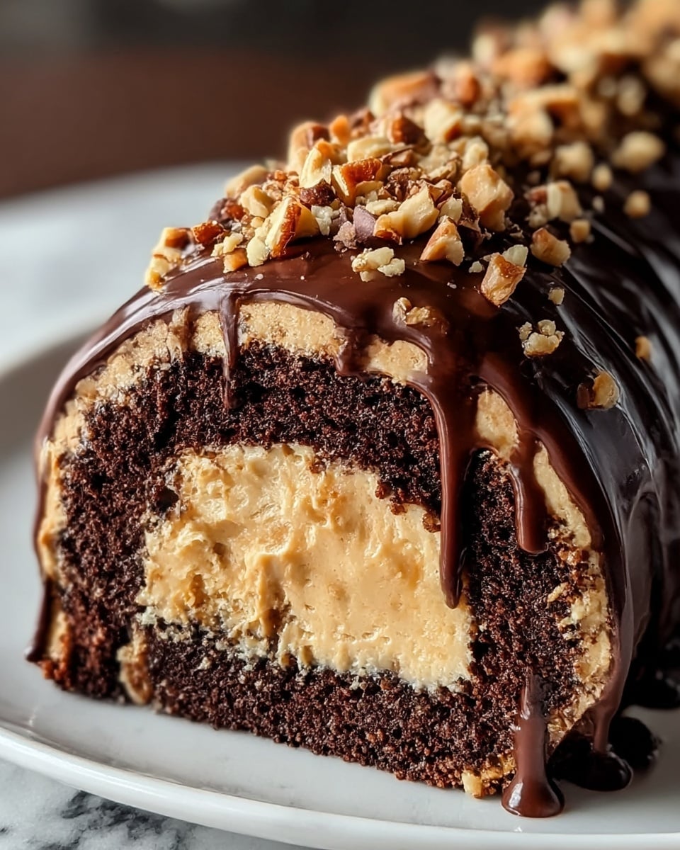 Irresistible Peanut Butter Cup Chocolate Roll Recipe - Recipe Image
