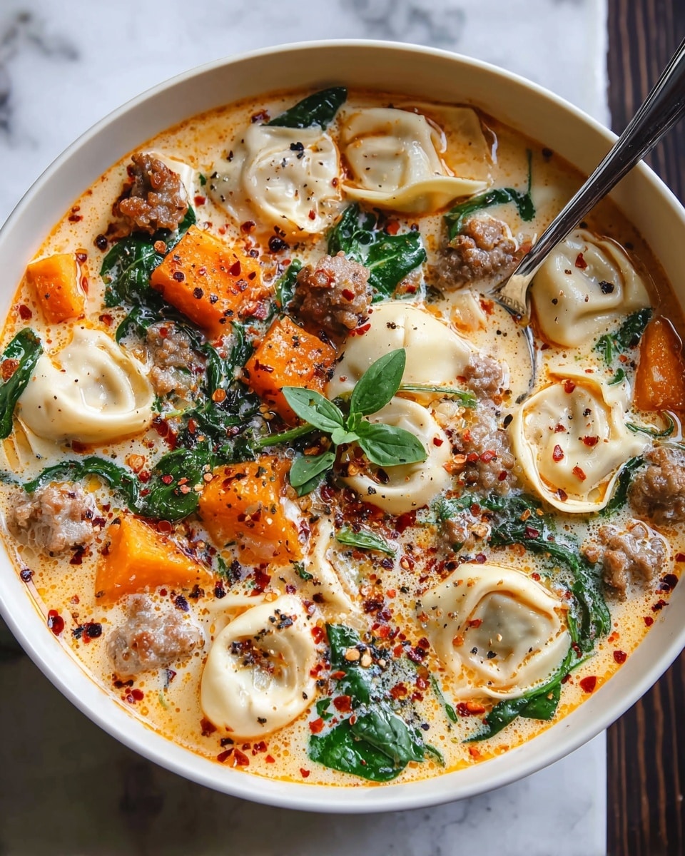 Creamy Sausage Tortellini Soup Recipe - Recipe Image