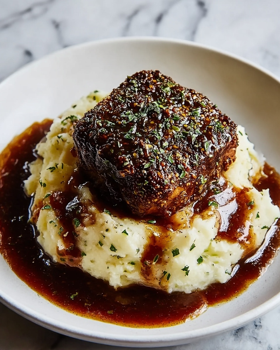 Garlic Herb Chicken with Basamic Glazed Sauce and Mashed Potatoes Recipe - Recipe Image