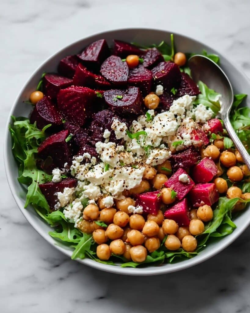 Beet and Chickpea Salad with Feta and Fresh Herb Dressing Recipe
