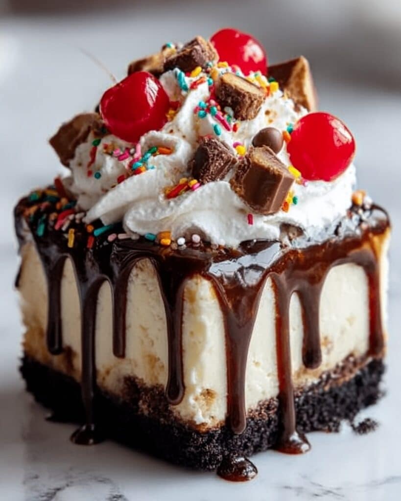 Hot Fudge Sundae Brownie Cheesecake Recipe