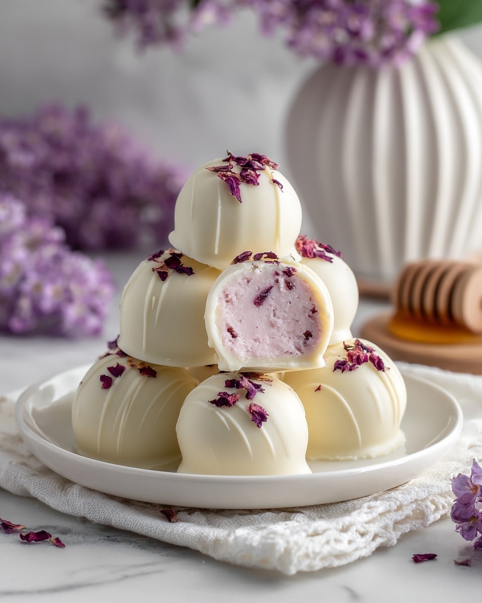 Honey Lavender White Chocolate Truffles Recipe - Recipe Image