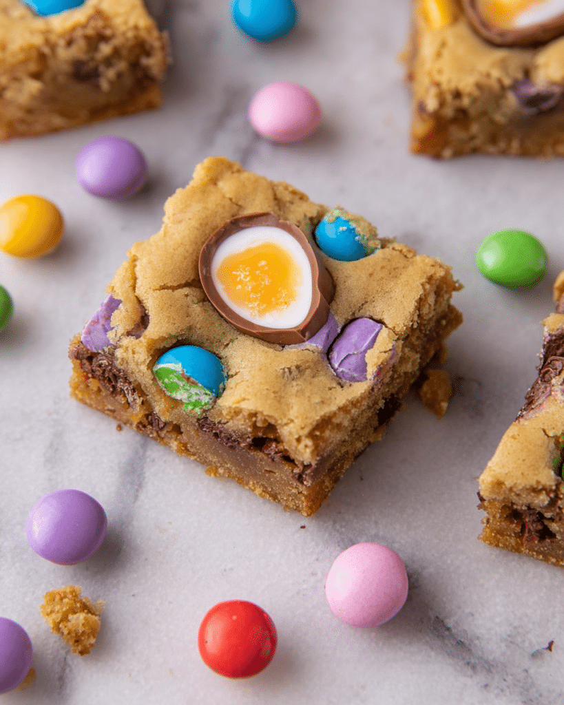Cadbury Egg Chocolate Chip Easter Cookie Bars Recipe