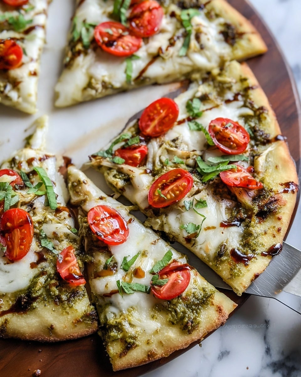 Caprese Chicken Flatbread Recipe - Recipe Image