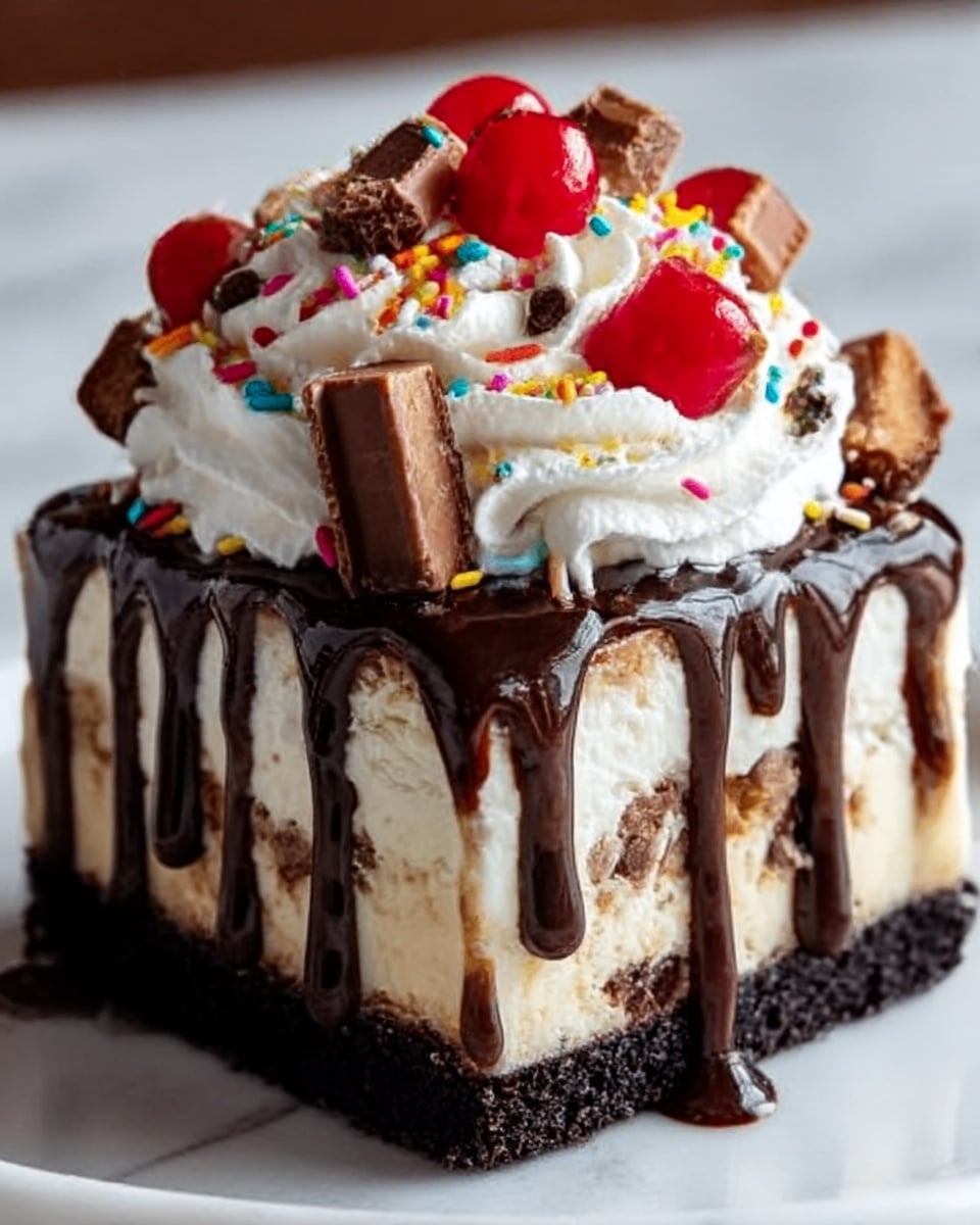Hot Fudge Sundae Brownie Cheesecake Recipe - Recipe Image