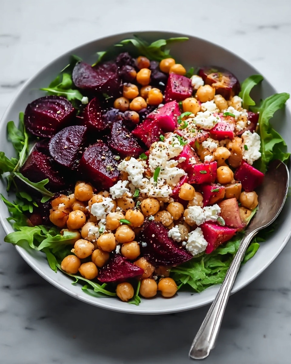 Beet and Chickpea Salad with Feta and Fresh Herb Dressing Recipe - Recipe Image