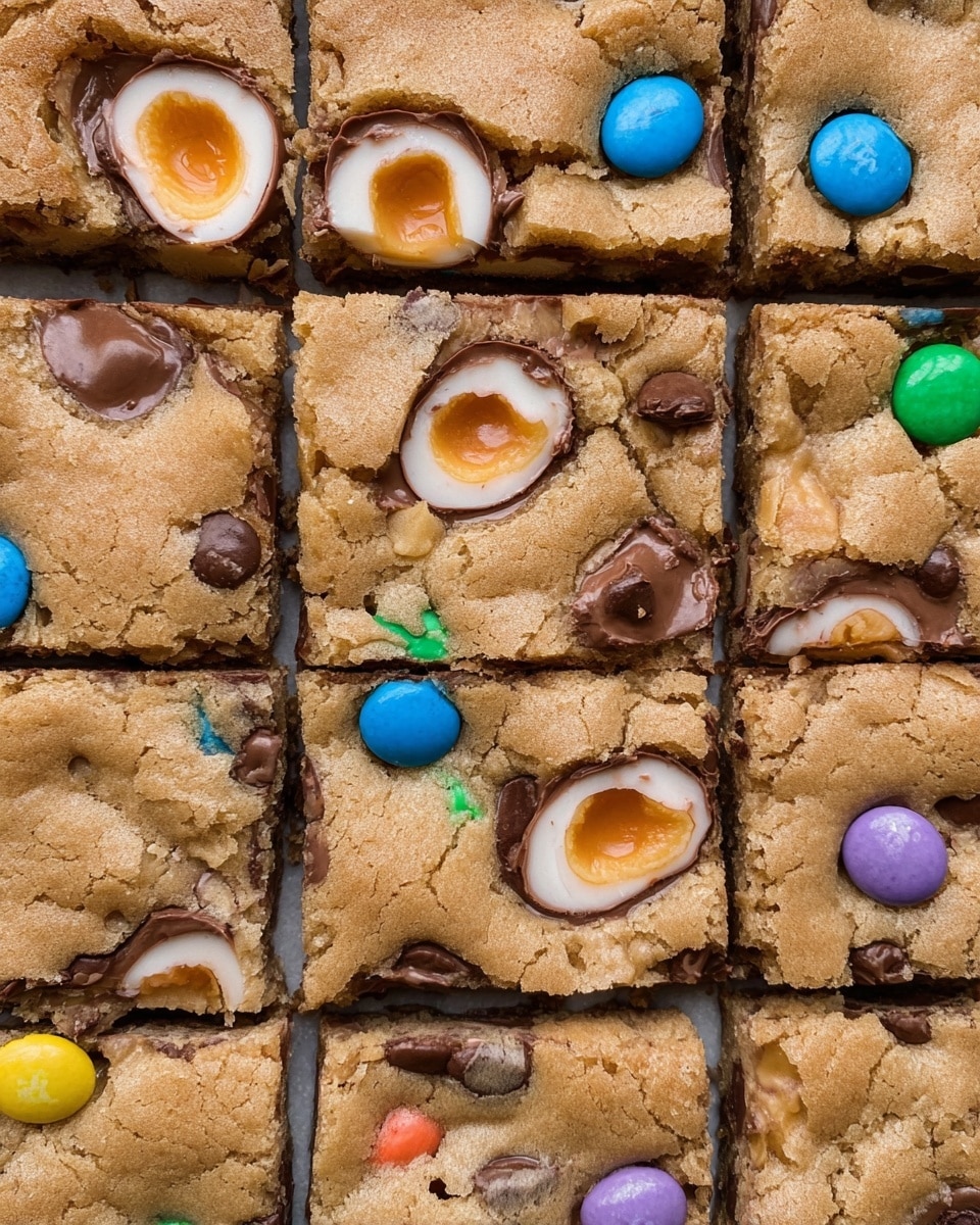 Cadbury Egg Chocolate Chip Easter Cookie Bars Recipe - Recipe Image